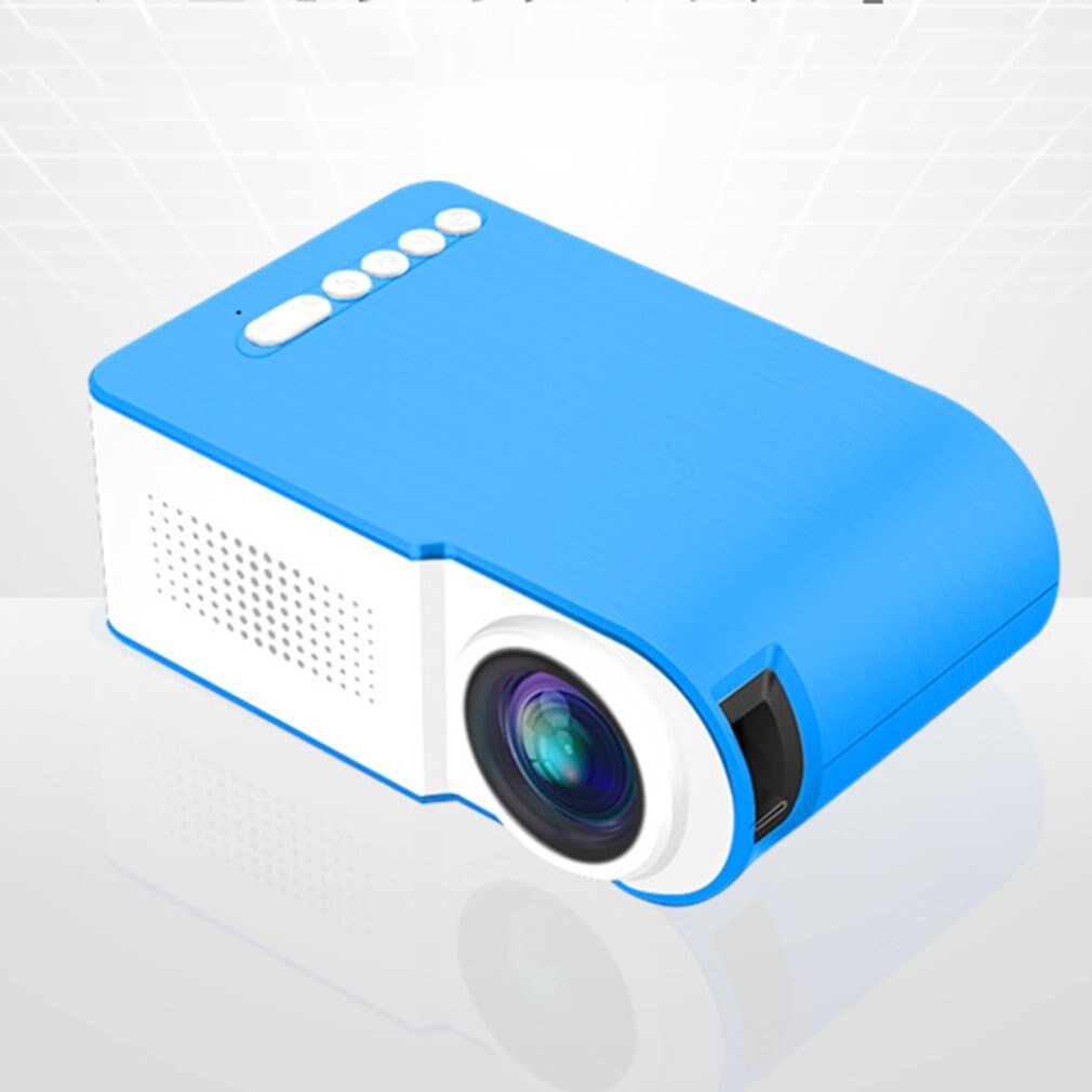 UK Plug LED Mini Portable Projector 1080P HD Projection Yg210 Household Micro Mini Projector For Lesiure Blue