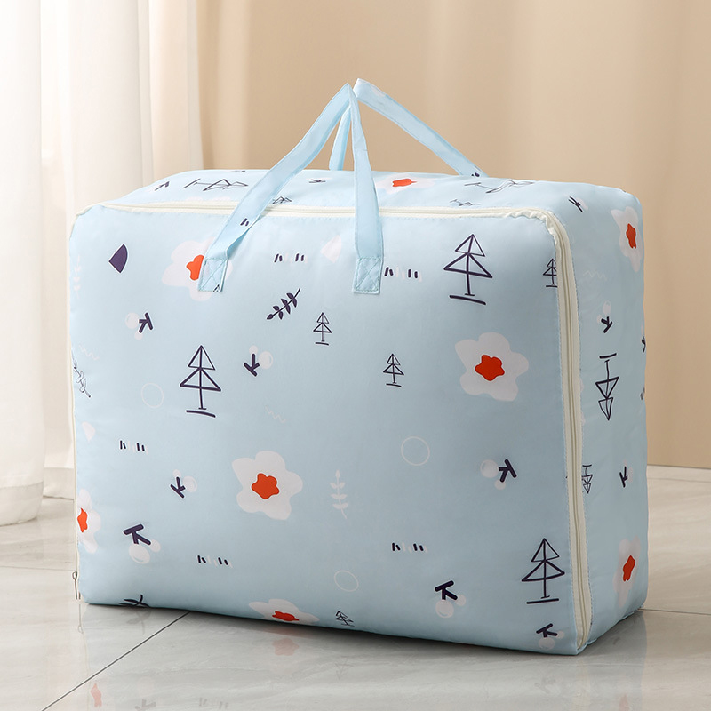 Grand sac de rangement en tissu Oxford, sac de rangement pour vêtements pliants couette, imperméable, sacs de finition d'armoire anti-poussière à fermeture éclair: M Xiyan Flower