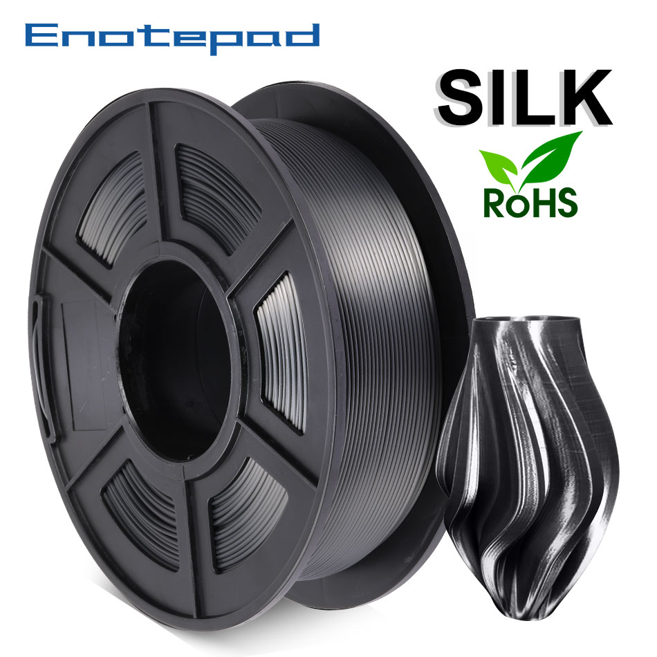 Enotepad Schwarz SEIDE Filament 3D drucker Filament 1,75mm verwicklung freies Toleranz +/-0,02mm 100% keine blase mit