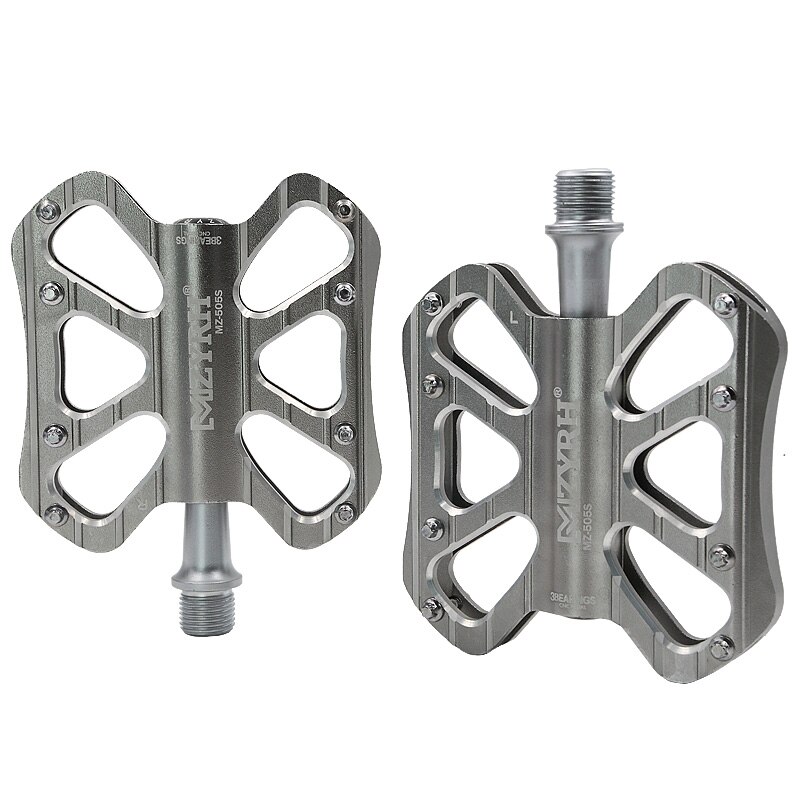 MZYRH 724 503S 505S Bicycle Pedal Ultralight Non-Slip MTB Pedals Aluminum Alloy Flat Applicable Waterproof Bicycle Parts: 505S-titanium