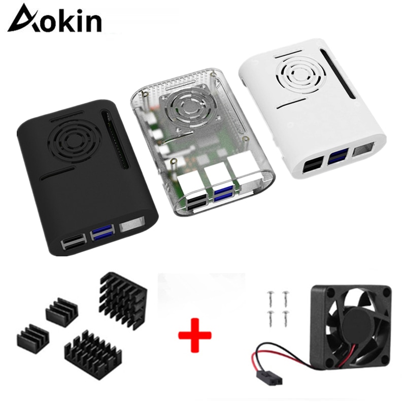 Aokin Raspberry Pi 4 Model B Case met Cooling Fan Heatsink Aluminium Koellichaam Voor Raspberry pi 4 4B Cover
