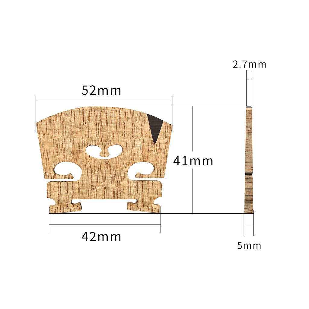 Puente para el violín de arce de grado AA 1PC-Master, tamaño 4/4, puente de Violín con incrustación de ébano