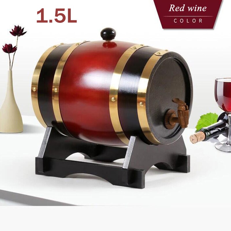 Træ vin tønde eg øl brygningsudstyr mini keg toast smag til vin & brandy giver smagen af eg tønde 1.5/3l: 1.5l rødvin