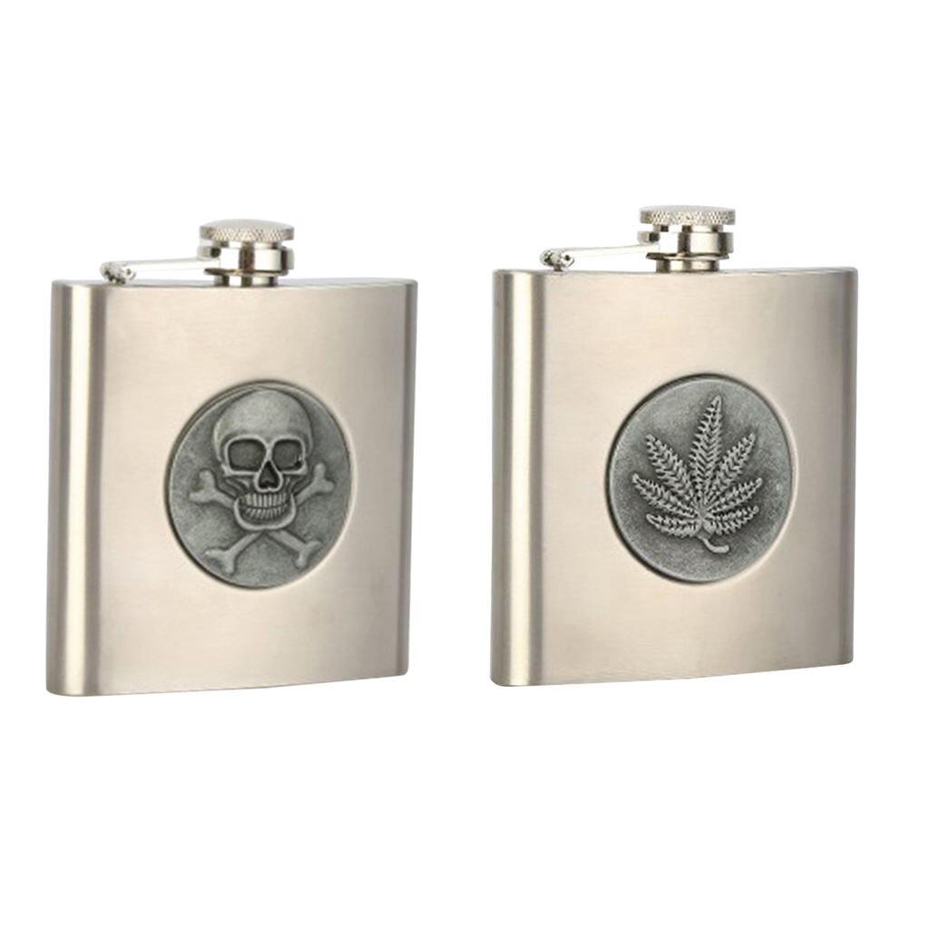 6Oz Men Hip Flask Stainless Steel Flask Pocket Drinking Flask for Storing Alcohol Liquor