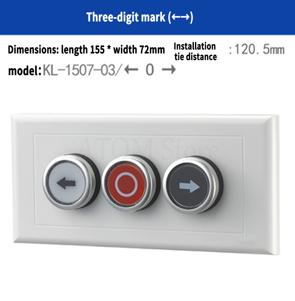 Concealed button switch control box industrial switch button with emergency stop indicator light start stop two position switch: black