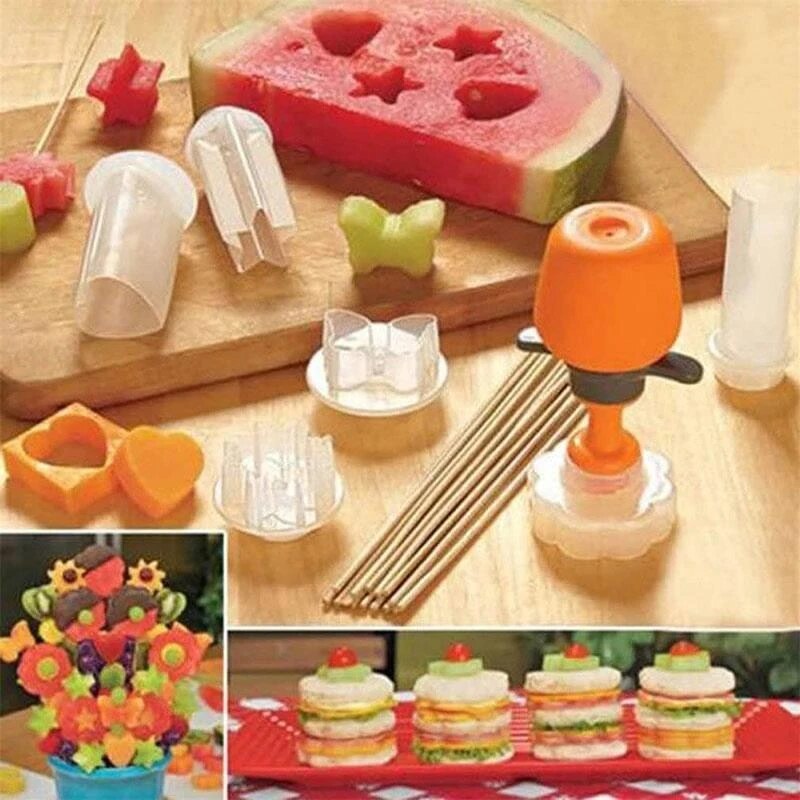 Cortador de frutas e vegetais em forma de estrela, cortador de legumes e legumes, ferramenta portátil para cozinhar, de aço inoxidável, corte de frutas, cozinha