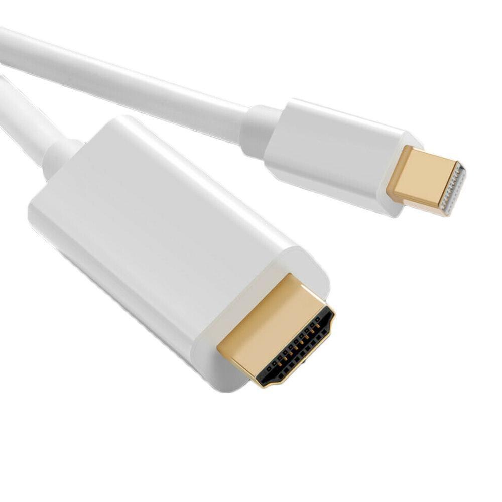 1.8M Mini DP Display Port Thunderbolt 2 to HDMI-compatible Cable Adapter For MacBook Pro iMac mini Gold Plated: white