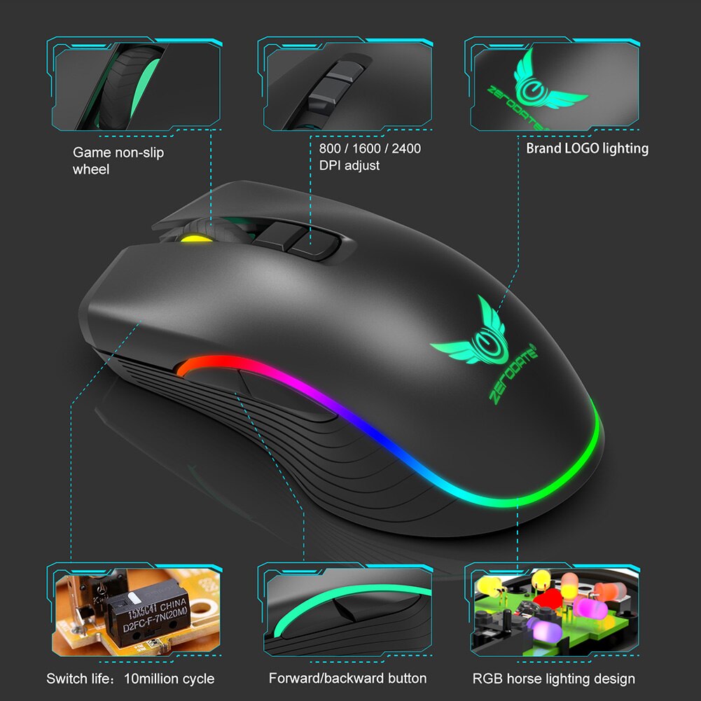 Gaming USB Receiver Optical Mouse Mice Rechargeable 2.4GHz T26 Wireless Office Caring Computer Supplies for PC