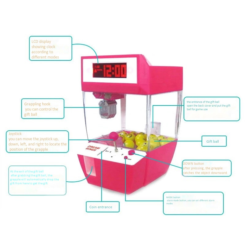 人形爪マシンミニスロットゲーム販売菓子製造機グラバーアーケードデスクトップキャッチ楽しい音楽おかしいおもちゃガジェット子供