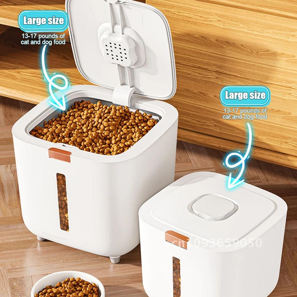 Förvaringsbehållare för hundmat , 11 kg /22 kg mångsidig förvaringsbehållare med lock, inbyggd popup-låda med ett tryck och torkmedelsöppning