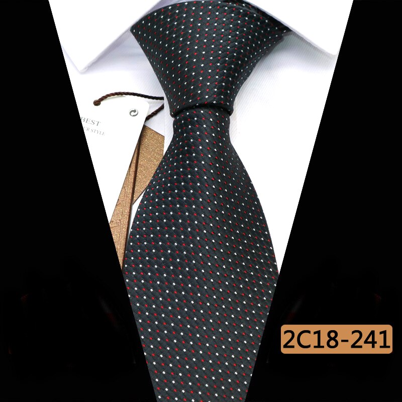YISHLINE Men Ties 8 cm POLKA DOTS Cassual Jacquard Woven Necktie Mens Tie Business Corbata Para Hombre Accessories: 2C18-241