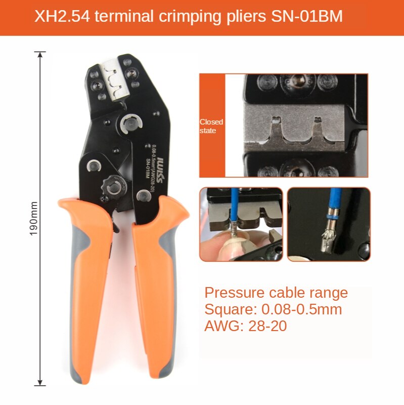 IWISS SN Series Ratchet Crimping tool Dupont XH2.54 ,PH2.0，2510 terminal Crimping Pliers Electrical tools SN-11011/02C/28B/48B: SN-01BM EDM