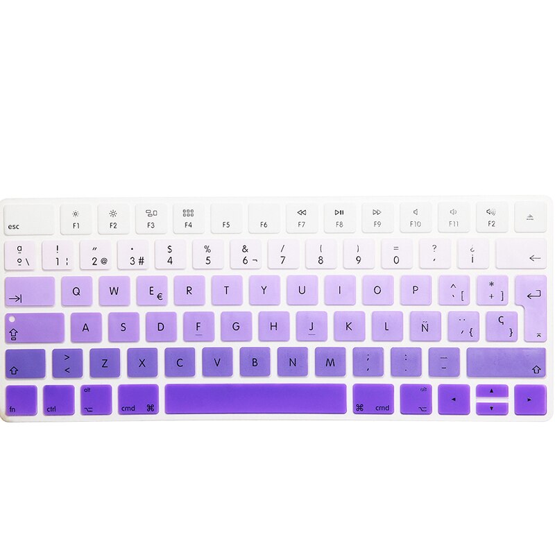 Spanish Language Silicone Keyboard Cover Skin for Apple Magic Keyboard Wireless Bluetooth MLA22LL/A A1644 European ISO Layout
