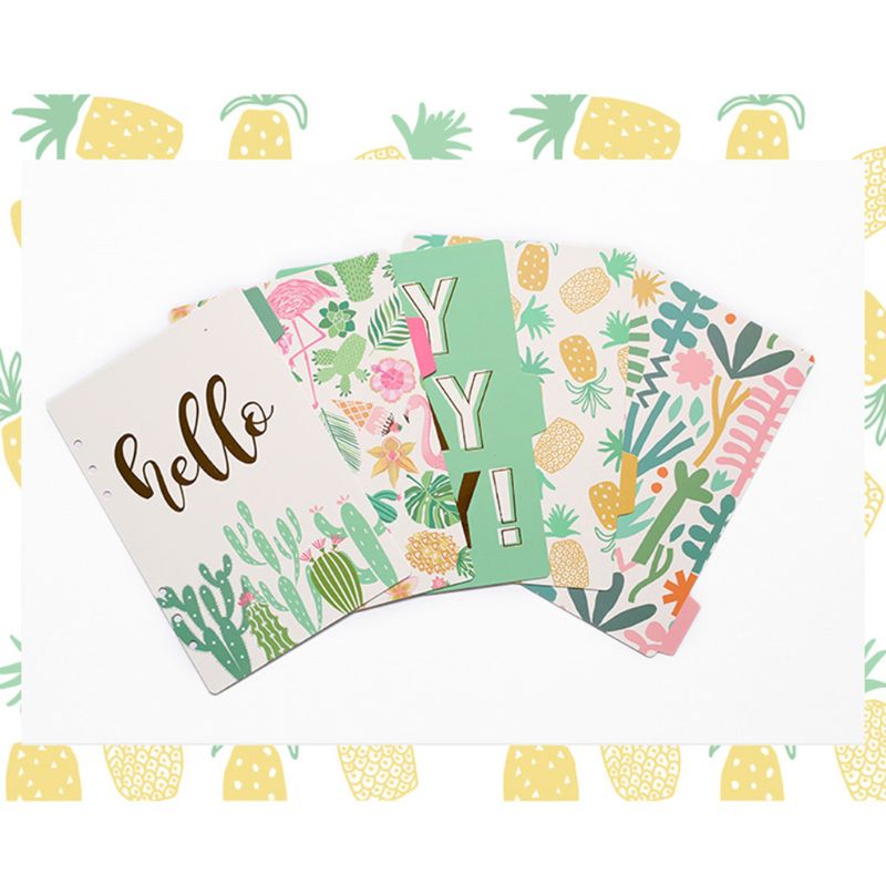 Divisor de hojas sueltas para cuaderno, separador de índice de 6 agujeros, planificador de papel diario, carpetas de papelería para estudiantes, A5, A6, M17F, 1 Juego