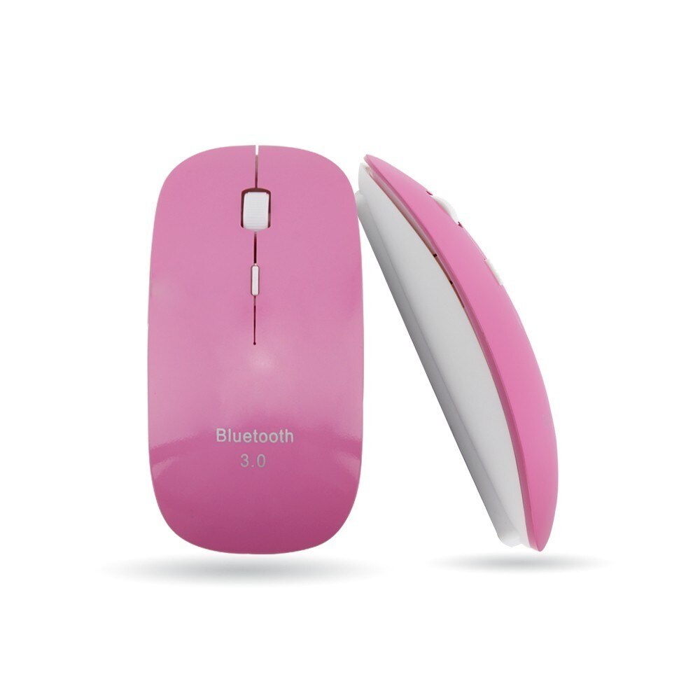 Bezprzewodowa mysz z Bluetooth optyczna Ultra cienka szczupła 3D komputer Mause mała różowa ergonomiczna mysz BT 3.0 na PC Laptop Notebook Girl: Różowy