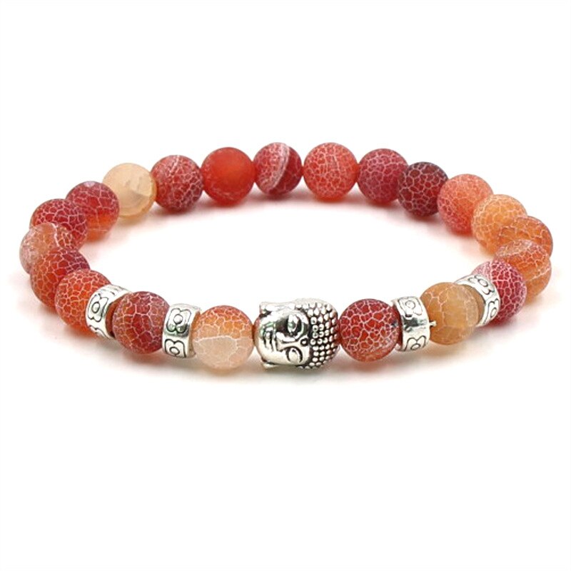 Budha Armband Buddha Kopf Shakyamuni Gebet Perlen Kristall Spacer Glück Charm Schmuck Für Heiligen Buddhistischen Kirche Buddhismus: Orange