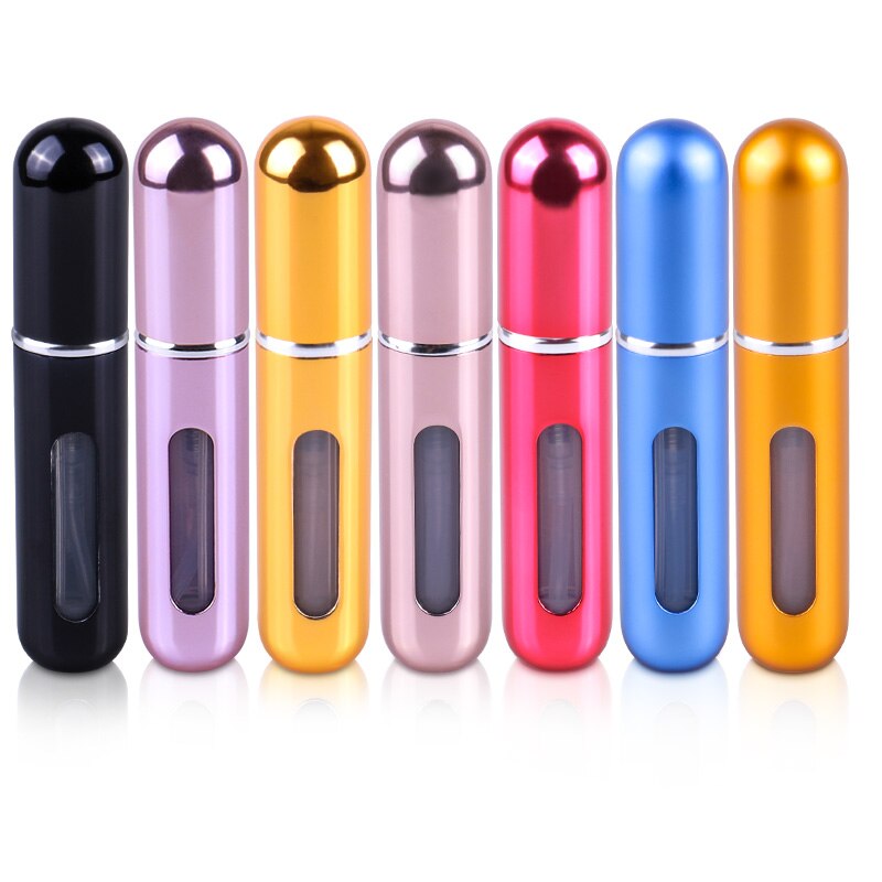 7 kleuren 5ml Draagbare Mini Aluminium Parfum Verstuiver Fles Lege Navulbare Parfum Spuit Pomp Flessen Voor Toeristische