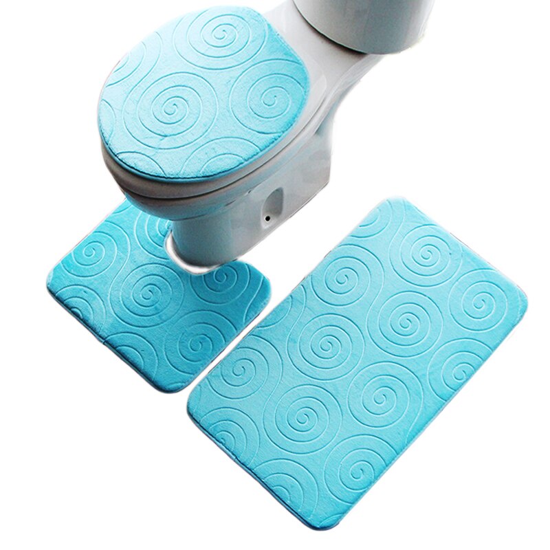 Zeegle Bathroom Mat Set Microfiber Carpet For Bathroom Toilet Lid Cover Bath Mat for Home Decoration Absorbent Bathroom Rugs Set: SZ-TNYQ