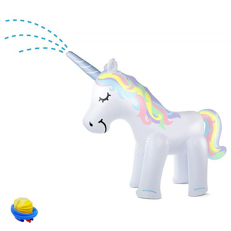 Sommer Heimat PVC Ebene Streuen Wasser Park Aufblasbare Elefanten draussen Strand Spielzeug freundlicher Spielen Wasser Einhorn sprühen Wasser Spielzeug: 220cmCartoon Einhorn