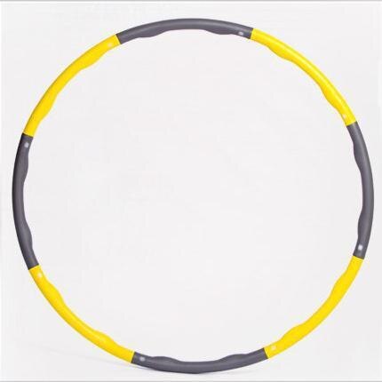 Fácil de instalar removível 8 seções cintura fina fitness hoop ginásio musculação esportes equipamentos de fitness exercício aro: YELLOW