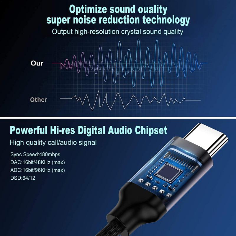 USB C Auf 3,5mm Audio Adapter HIFI Typ C Auf 3,5mm Weibliche Kopfhörer Jack Adapter Nylon Geflecht Aux kabel Tragbare HIFI Elektronik