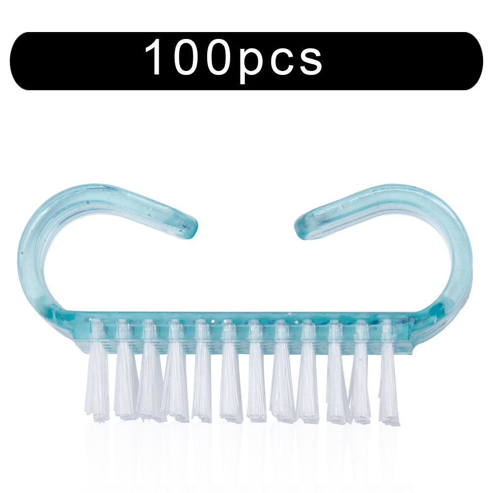 100 stk. neglebørster bløde, støvfjerningsbørster i plastik til neglekunst, akryl, gelpoleringsfil, fingerpleje, makeup, manicureværktøj: Violet/紫罗兰