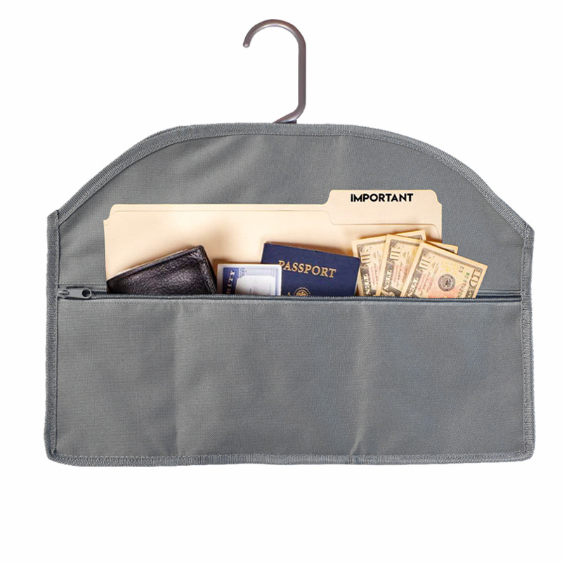 Kleiderbügel-Umleitungssafe, versteckter Taschensafe, passt unter hängender Kleidung mit Tasche zum Verstecken von Wertsachen für Zuhause oder auf Reisen: Licht Grau