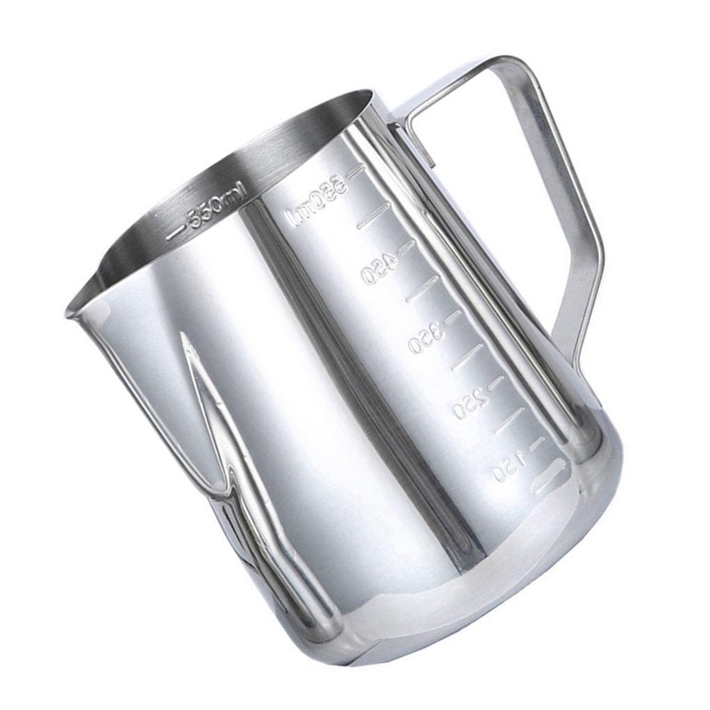De acero inoxidable leche espuma jarra de café jarra claro escalas de café con leche de café Gadgets