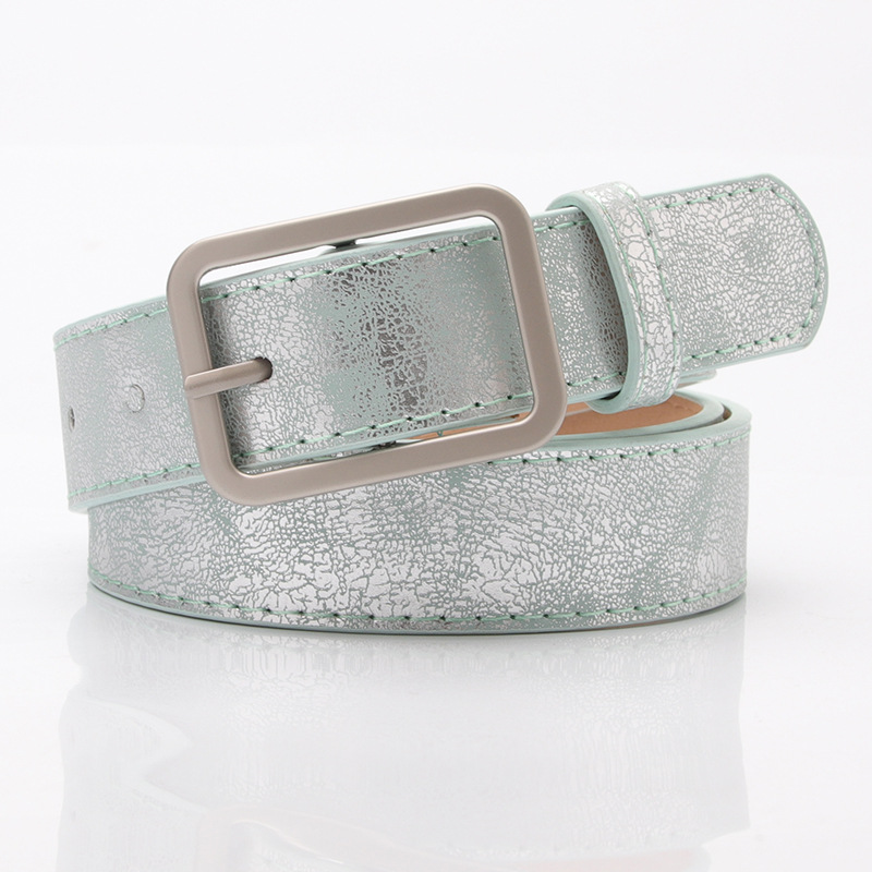 Cinturón ancho dorado brillante para mujer, 1 Uds., cinturón con hebilla plateada: C