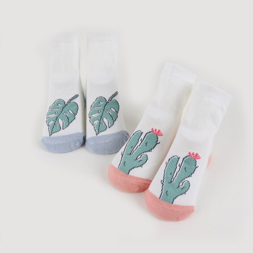 Verão estilo cactus design algodão criança meias moda meias infantil anti deslizamento sólido bebê meninos meninas meias