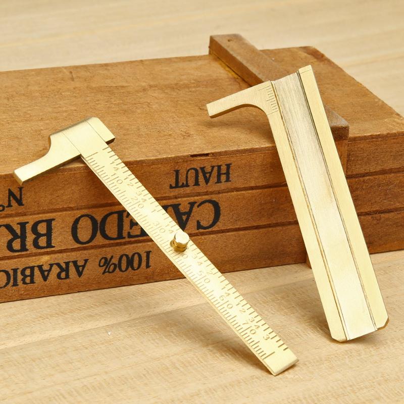 Pocket 80mm Mini Brass Sliding Ruler Gauge Vernier Calip Metal Calipers Gauge Micrometer Measurement Tool Office School Supplies