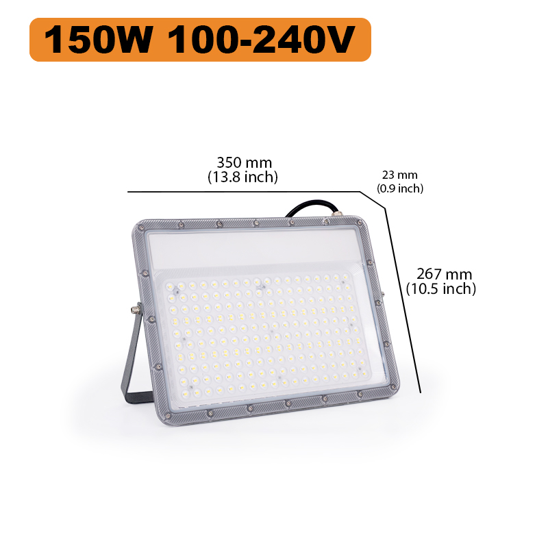 LED-Strahler, IP66, wasserdicht, Reflektor-Flutlicht, ultrahelles Licht, 30 W, 50 W, 100 W, 150 W, 200 W, 300 W, 400 W, Garten- und Hofbeleuchtung: YELLOW