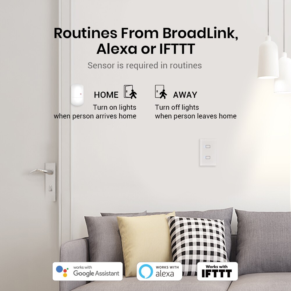 Broadlink TC3-EU Glazen Paneel Smart Lichtschakelaar Voor Alexa En Google Thuis Voice Controle