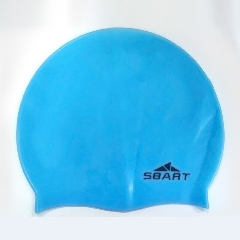 Sbart one size stevige badmuts voor lang haar siliconen badmuts voor dames heren duiksport scuba surfen zwembad watersport hoed: Meerblauw