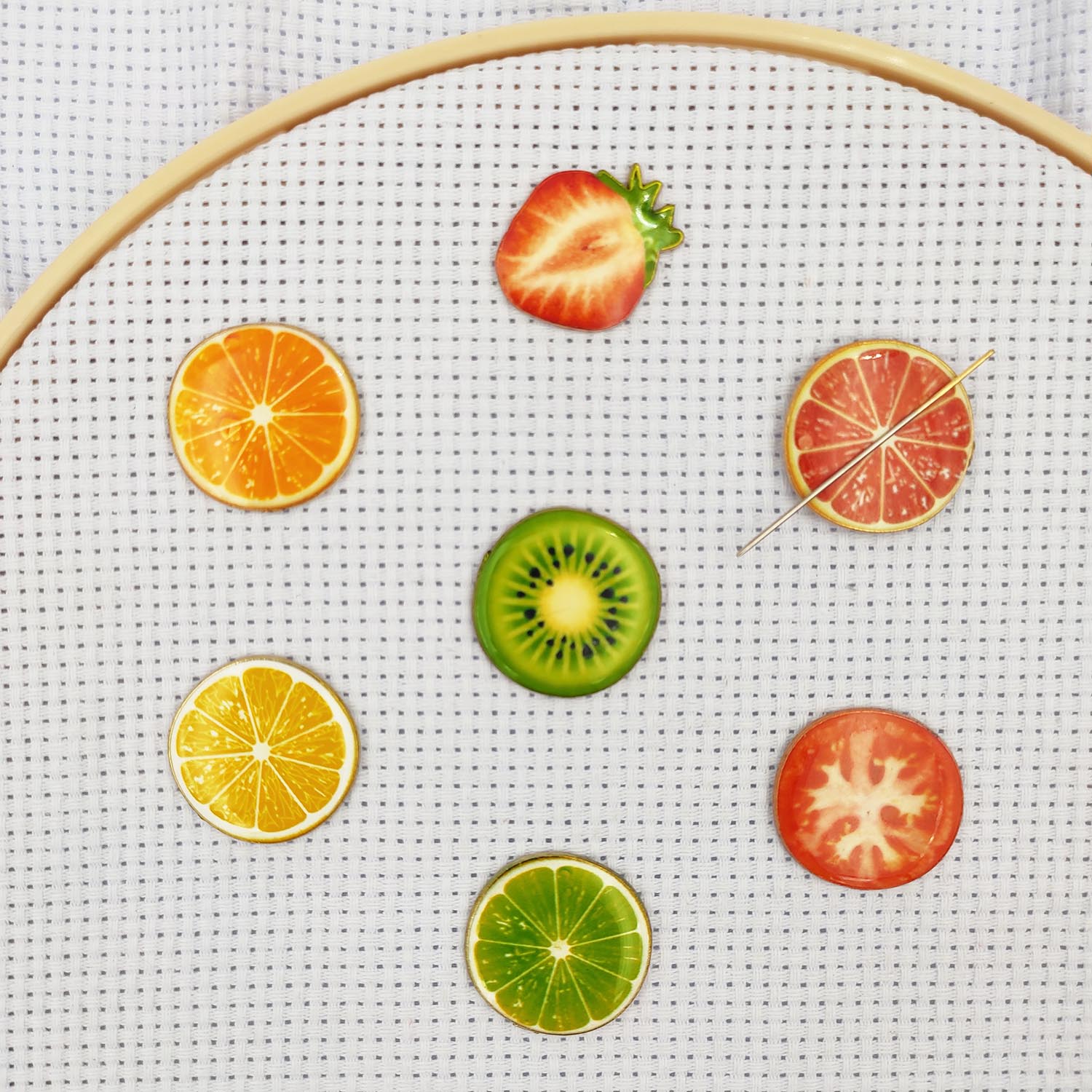 Aguja Minder magnética, juego de 3 agujas de fruta, soporte magnético para alfiler, punto de cruz, proyecto de bordado, buscador de agujas DIY, costura