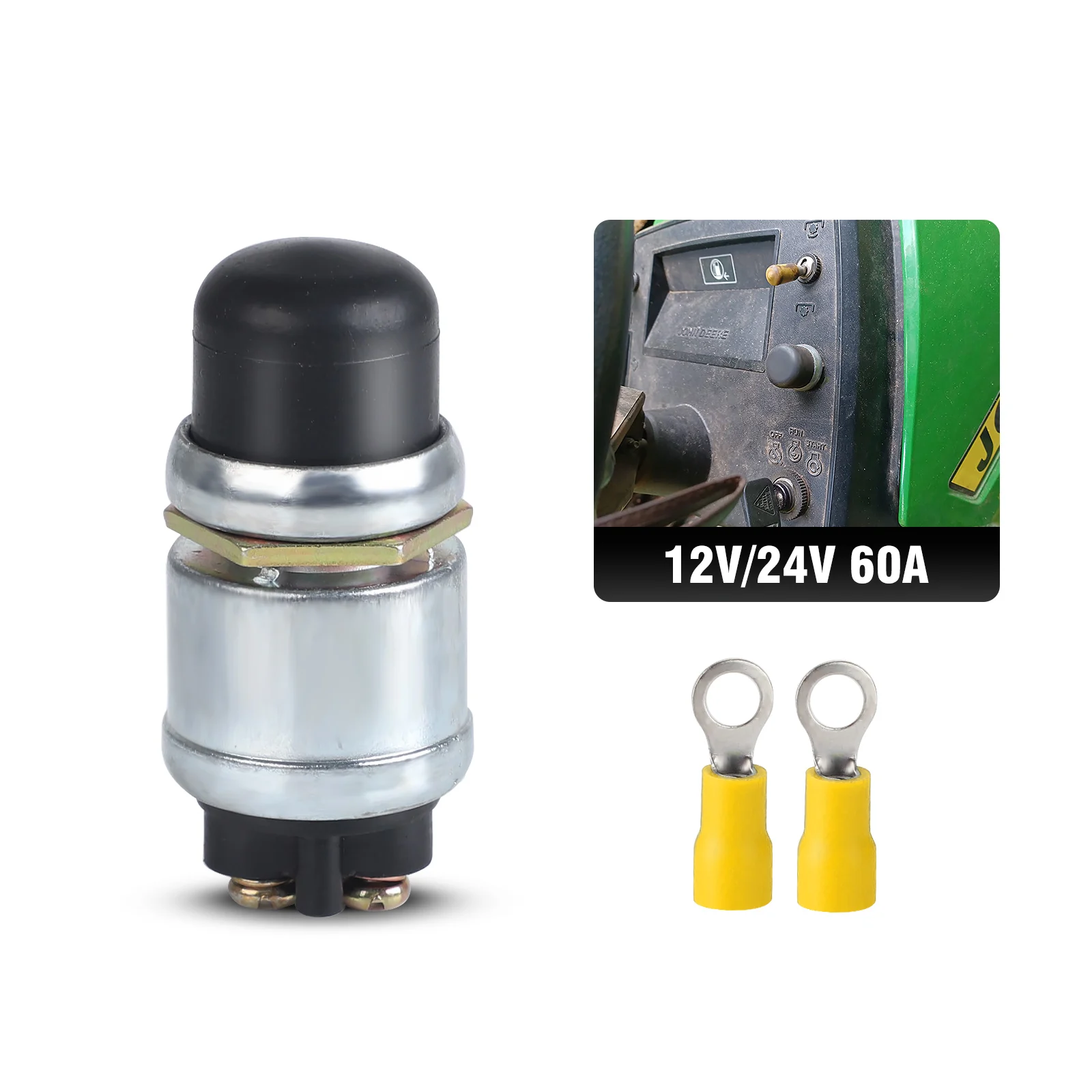 CNSPEED Push Button Starter Switch 12V-24V Waterproof Push Button Ignition Start Switch 60A Heavy Duty for Car Truck Boat