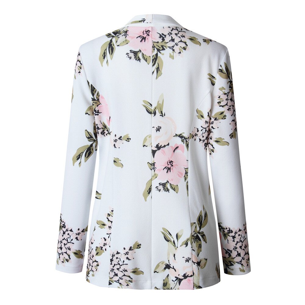 Chaqueta de manga 3/4 para mujer, chaqueta Rebeca con estampado Floral Retro, Apertura frontal, otoño