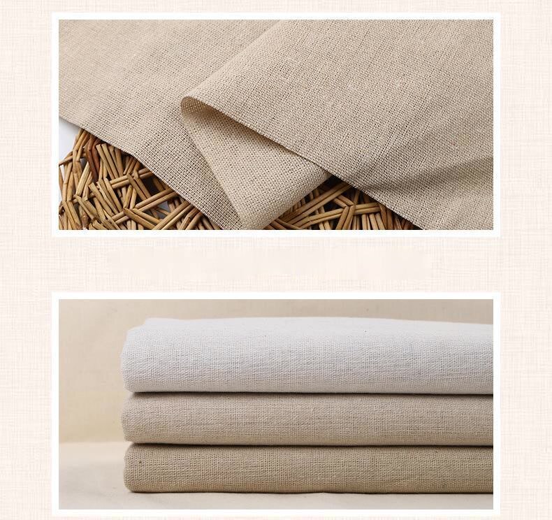 Råt stof imiteret hørstof groft massivt polyester bomuldsstof til syning af opbevaringstaske og baggrundsmaterialer