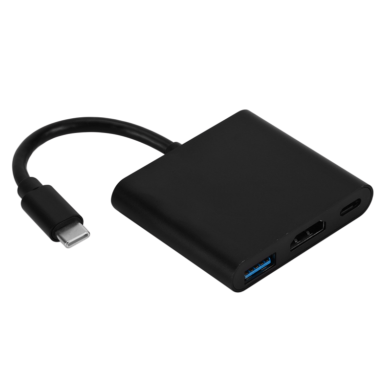 HUB USB typu C na HDMI-kabel kompatybilny z konwerterem 4K typu C na HD-MI/USB 3.0/Type-C do laptopa PC MacBook Huawei Mate 30: Srebrny