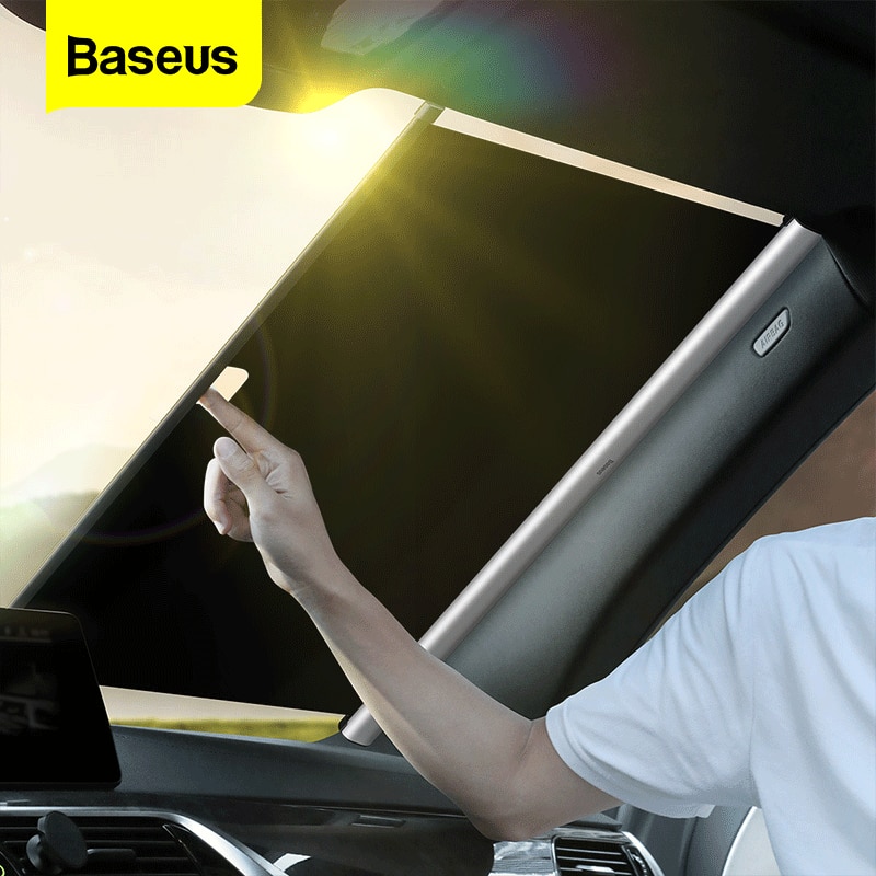 Baseus Intrekbare Auto Zonnescherm Voorruit Zonnescherm Protector Voorruit Zon Blind Visor Cover Auto Voor Auto Venster Bescherming