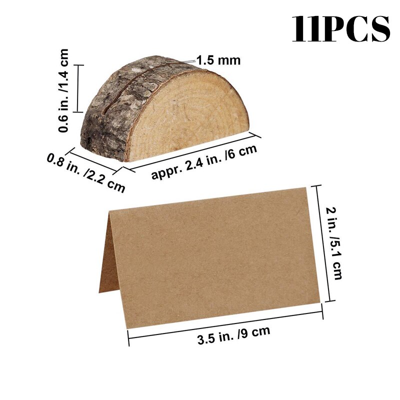 10Pcs Table Bark Memo Holder Stump Shape Menu Number Memo Stand Wedding Party Decor: 02