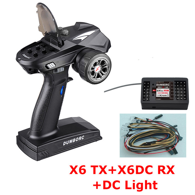 DumboRC X6 RC Transmitter 2.4G 6CH with X6FG / X6F Gyro Receiver Remote Control for Rc Car Boat Tank RC Vehicle Model Toy Parts: green
