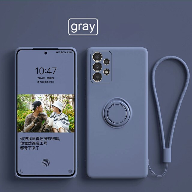 Custodia in silicone quadrata originale per Samsung Galaxy A53 5G Cover posteriore protettiva per fotocamera su Samsung A53 a 53 custodia con anello magnetico: Lavender grey