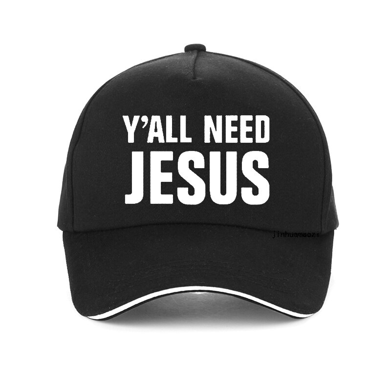 Sie y&#39;all benötigen jesus Briefe Drucken baseball Cap männer Frauen 100% Baumwolle Lustige Hip Hop hut einstellbare hysterese hüte: Black