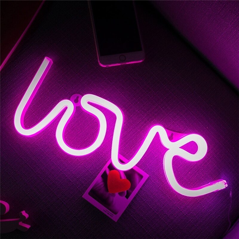 LED Neon Light Sign LOVE HEART Wedding Party Decoration Neon Lamp Valentines Day Anniversary Home Decor Night Lamp: 8
