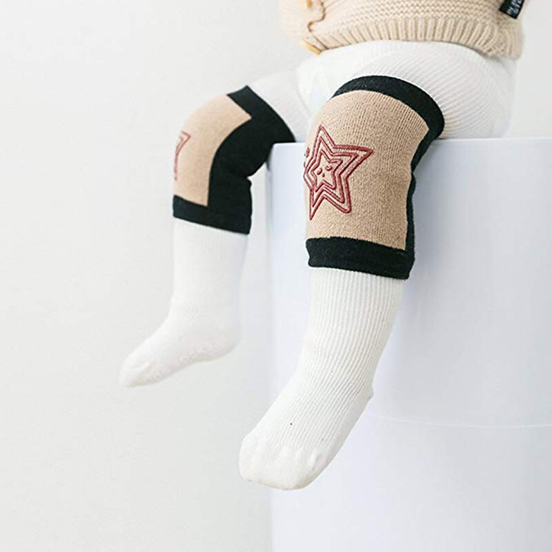 6 par baby knäskydd för krypning söta andas justerbara elastiska baby knäskydd knä armbågsskydd krypskydd r