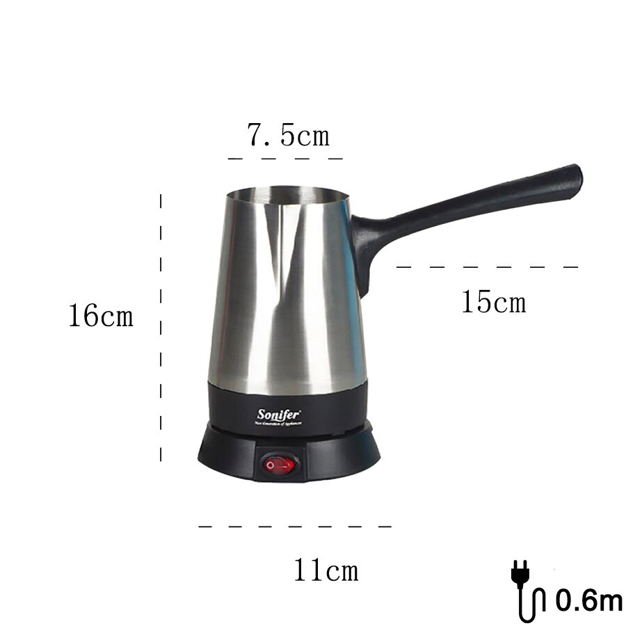 Stainless Steel Coffee Machine Turkey Coffee Maker 800W Electrical Coffee Pot Boiled Milk Coffee Kettle for 220V Sonifer