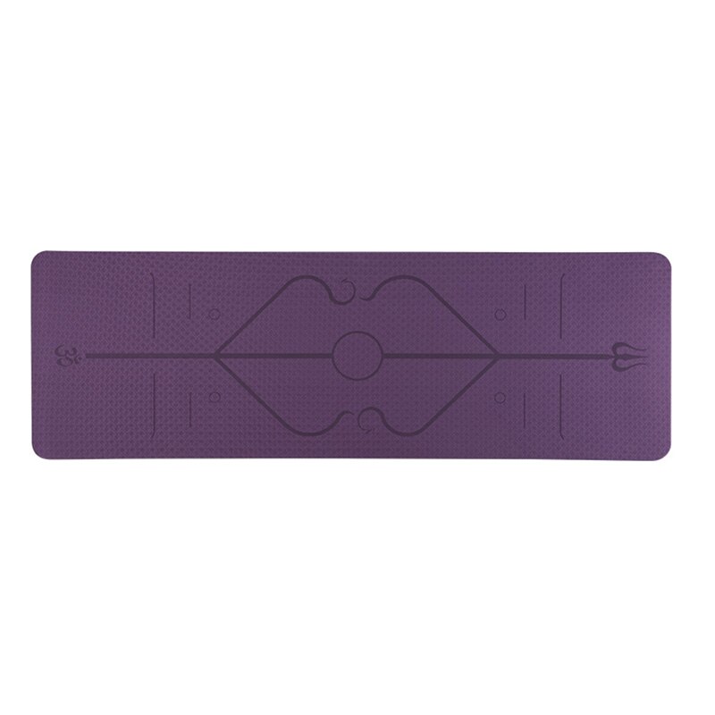 183*61*0.6cm TPE household Yoga Mat Thickened Widened and Lengthened Enviromental Fitness Training Mat Lloor Mat for Beginners: Purple 