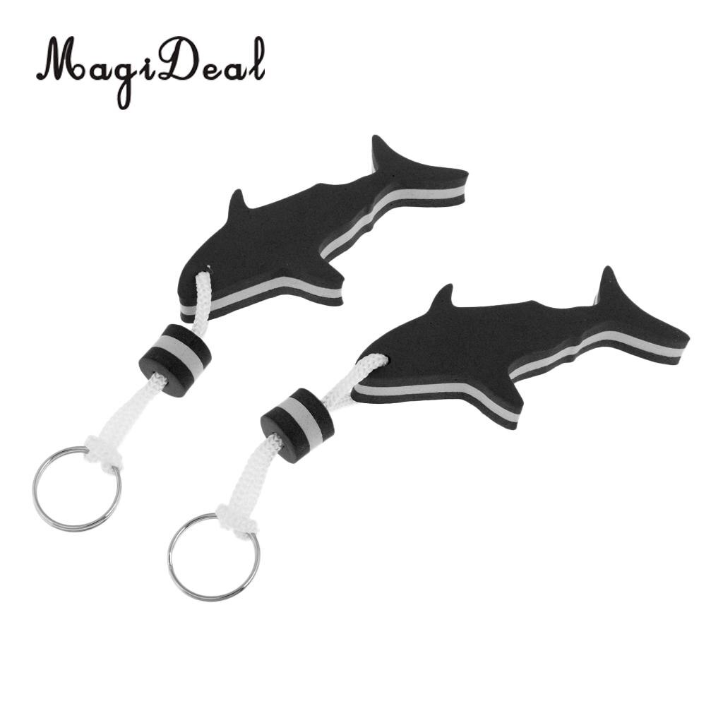 MagiDeal 2 Pezzi Marine A Forma di Squalo EVA Galleggiante Portachiavi Portachiavi Chiave di Acqua Galleggiante per Radting Surf Accessori Barca A Remi: Black