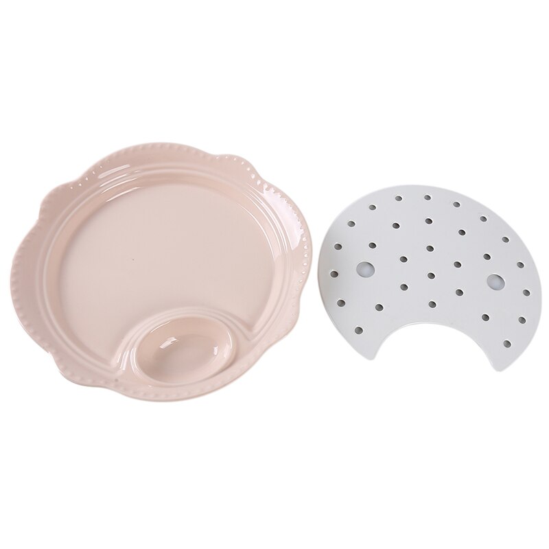 Goede verkoop huishoudelijke afvoer kant dumplings dumplings melamine nordic dubbele afvoer lade gebaksschaal huishoudelijke servies